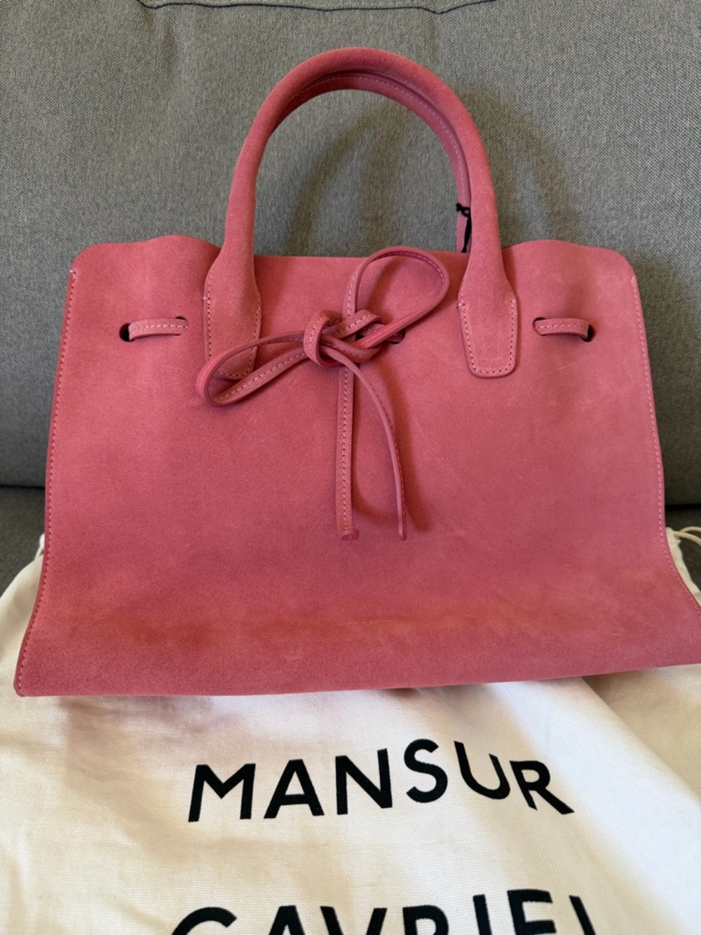 New Mansur Gavriel Suede Sun Bag - blush